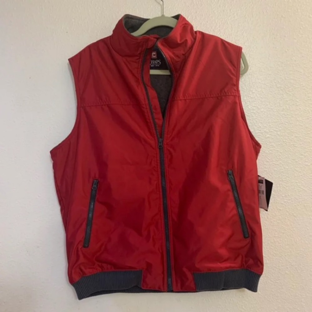 CHAPS Vest Micro fleece lining Full Zip Men's Large NEW